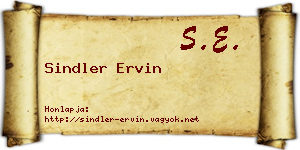 Sindler Ervin névjegykártya